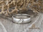 Handcrafted Silver Wedding Band for Men | 925 Silver from Bahrain | 3 Diamonds | 0.08ct | 6mm Width"