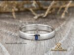 Men's 4mm 925 Silver Ring with Blue Sapphire or Zirconia – Customizable Jewelry from Bahrain
