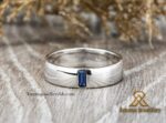 Men's 6mm 925 Silver Ring with Blue Sapphire or Zirconia – Customizable Jewelry from Bahrain
