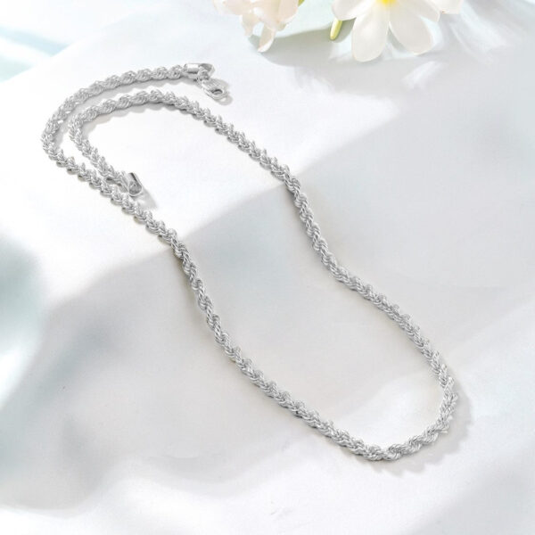 Silver Rope Chain | Premium Sterling Silver Necklace | Stylish Men's Chain Bahrain | Amena Jewellery