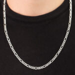 Shop the Silver Link Chain for Men at Amena Jewellery, Gold City, Manama, Bahrain. A sterling silver necklace with a stylish link design, perfect for men. Ideal for those searching for "men's silver chain Bahrain," "sterling silver link chain for men," or "stylish men's necklace Bahrain."
