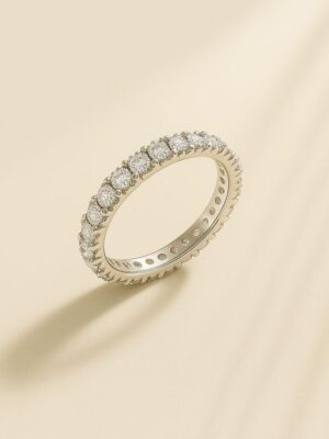 Round Shape Zircon Eternity Ring in 925 Silver – Amena Jewellery Bahrain