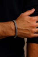 Woven 925 Sterling Silver Bracelet | Adjustable Fit | Amena Jewellery Bahrain