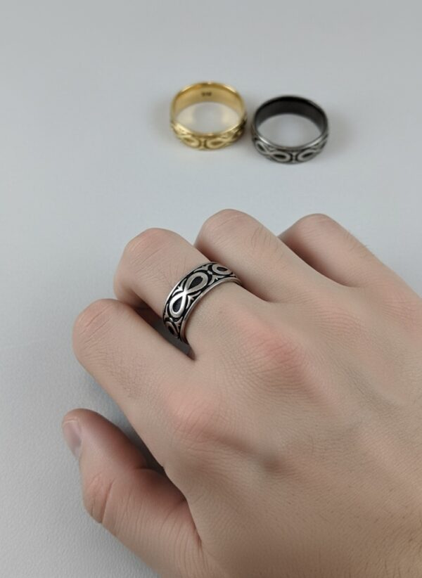 Men's Intricate Silver Wedding Band | Sterling Silver Statement Ring | Amena Jewellery, Bahrain