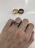 Men's Intricate Silver Wedding Band | Sterling Silver Statement Ring | Amena Jewellery, Bahrain