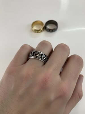 Men's Intricate Silver Wedding Band | Sterling Silver Statement Ring | Amena Jewellery, Bahrain