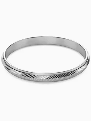 Silver Herringbone Bangle | 925 Sterling | Amena Bahrain